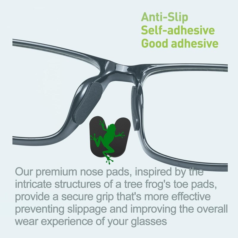 fusanwin Eyeglass Nose Pads 0.6mm Ultra-Thin, Thousands of Frog-Inspired Microstructured Fibers, Anti-Slip Soft Adhesive Glasses Nose Pads, Silicone Nose Pad for Glasses, Sunglasses (5 Black Pairs) - Image 4